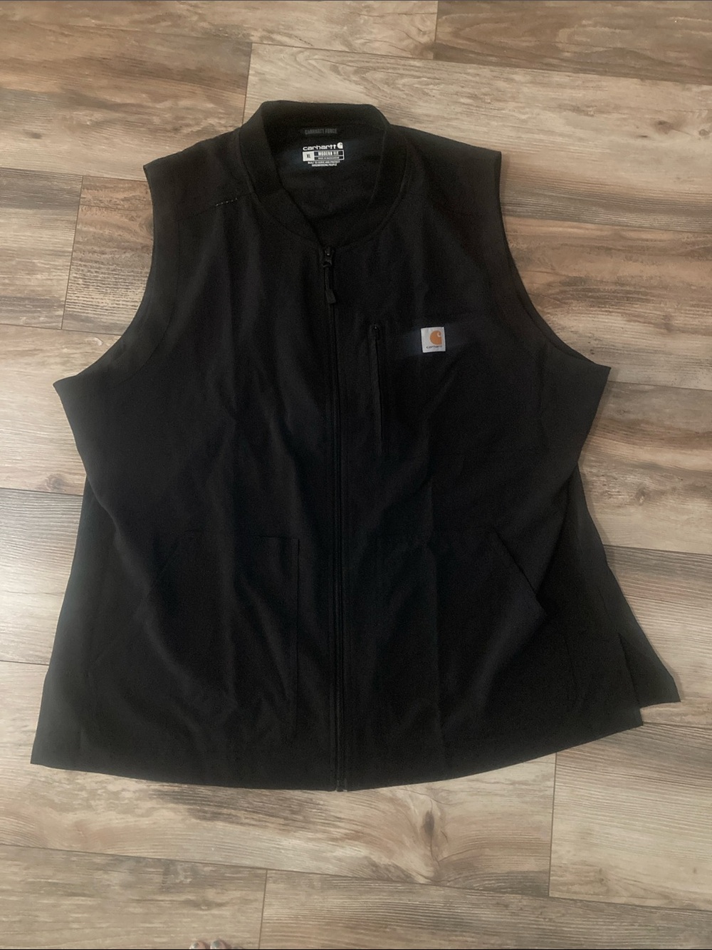 Carhartt Forcer Modern Fit Black Womens Scrub Full Zip Vest Top Size XL